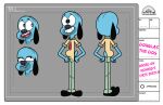  absurd_res beagle bean_mouth big_ears blue_body blue_fur canid canine canis cartoon_network clothed clothing domestic_dog douglas_watterson_(mr_valentine00) english_text fan_character footwear front_view fur hi_res hunting_dog male mammal model_sheet mr_valentine00 rear_view scent_hound shoes smile solo tall_male text the_amazing_world_of_gumball 