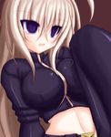  ahoge belt m.u.g.e.n midriff mugen_(game) sula white_hair 