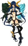  bad_id bad_pixiv_id bare_shoulders blue_hair boots breasts choker cleavage detached_sleeves dizzy fangs guilty_gear large_breasts long_hair nao_kichi navel necro_(guilty_gear) red_eyes ribbon skull solo tail thighhighs underboob undine_(guilty_gear) wings 
