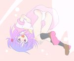  ass bad_id bad_pixiv_id hayate_no_gotoku! kuriyuzu_kuryuu one_eye_closed panties purple_hair red_eyes school_uniform segawa_izumi serafuku short_hair skirt solo underwear upside-down upskirt 