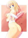  47agdragon animal_ears ass blonde_hair blue_eyes bunny_ears dimples_of_venus elf nude original pointy_ears sacrum_rabbit solo translated when_you_see_it 