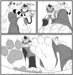  3_toes 4_toes ampharos anthro blood bodily_fluids clothed clothing digital_media_(artwork) feet foot_crush generation_2_pokemon generation_4_pokemon gore hi_res invasion luxio macro male micro micro_on_macro nintendo paw_crush paws pokemon pokemon_(species) size_difference sparky_the_chu tiny_(disambiguation) toes unaware 