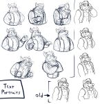  anthro beard brok_the_investigator concept_art expression_sheet facial_hair glassesgator hi_res humanoid_hands male mammal multiple_poses murid murine official_art portrait pose rat rodent sketch solo squealers_chief text 