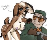  anthro breasts deer duo female half-dude human male male/female mammal nude 