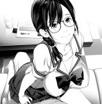  bakemonogatari breasts glasses hanekawa_tsubasa hot huge_breasts mole monogatari_(series) non-web_source panels school_uniform 