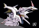  artist_name black_background flying from_side gundam gundam_hathaway&#039;s_flash highres mecha mobile_suit no_humans ohtagaki_yasuo penelope_(hathaway&#039;s_flash) robot science_fiction solo 