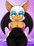  absurd_res anthro armwear bat breasts clothed clothing elbow_gloves female gloves handwear hi_res looking_at_viewer mammal nipples rouge_the_bat sega smile solo sonic_the_hedgehog_(series) sonson-sensei thick_thighs thigh_gap topless wide_hips wings 