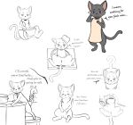  cdt2s domestic_cat felid feline felis female feral mammal sketch solo solo_focus sucking 