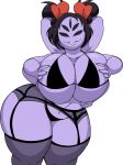  anthro big_breasts big_butt breast_squish breasts butt clothing female hand_on_breast hi_res hip_sway invalid_tag lingerie masterj291 muffet solo squish undertale undertale_(series) wide_hips 