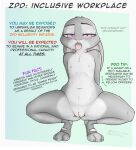  bodily_fluids clothing crouching disney drooling english_text feet female fluffytuft footwear genital_fluids genitals hi_res judy_hopps looking_at_viewer mammal nipples nude open_mouth pussy pussy_juice saliva simple_background solo spread_legs spreading sweat text toes tongue tongue_out zootopia 