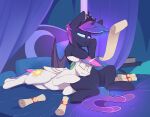  absurd_res bed bedroom brother brothers chapaevv crossgender cuddling duo embrace feral friendship_is_magic furniture hasbro hi_res hug male male/male my_little_pony princess_celestia_(mlp) princess_luna_(mlp) reading scroll sibling sleeping 