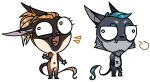  2023 acrador akilah_(rusty)_nahas annoyed anthro bat beard blue_eyes blue_hair brown_body brown_fur canid canine canis chibi cute_expression derp_eyes digital_media_(artwork) duo ear_piercing ear_ring facial_hair fangs female fur ghorah_(hexo)_khar green_eyes grey_body grey_fur grumpy hair jackal long_hair long_tail male mammal navel nude orange_hair piercing prosthetic prosthetic_limb ring_piercing saoirsedeer tail tail_tuft talking_to_another teeth tongue tuft 