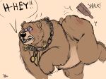  2023 anthro baby_bear_(puss_in_boots) bear belly big_belly blush butt butt_slap debudraws hi_res mammal overweight puss_in_boots_(film) puss_in_boots_the_last_wish slap spanking text 