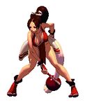  animated animated_gif bare_shoulders bouncing_breasts breasts brown_hair cleavage downblouse fatal_fury fingerless_gloves game_sprite gloves idle_animation large_breasts leaning_forward long_hair lowres ninja official_art pelvic_curtain pixel_art ponytail revealing_clothes shiranui_mai solo sprites the_king_of_fighters the_king_of_fighters_xiii 