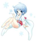  barefoot blue_eyes blue_hair feet japanese_clothes jigoku_sensei_nube kimono snow_woman yuki_onna yukime yukime_(jigoku_sensei_nube) yuuki_kamyu 