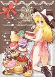  angel_french apron ass blonde_hair checkerboard_cookie cherry chocolate chocolate_bar cookie cup cupcake doughnut english food french_cruller fruit hakurei_reimu izayoi_sakuya kirisame_marisa kochiya_sanae macaron minigirl mixing_bowl multiple_girls naked_apron nude plate sakurai_makoto_(custom_size) strawberry sweets teacup tongue tongue_out touhou whipped_cream whisk 