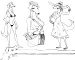  anthro bag ball beach_ball bikini bikini_bottom bikini_top borzoi bottomwear bracelet breasts canid canine canis cheese clothed clothing dairy_products domestic_dog dress eyes_closed female flip_flops food footwear full-length_portrait hair hat headgear headwear hi_res holding_object hunting_dog inflatable jewelry long_snout looking_away mammal monochrome necktie portrait pringles sandals shirt shorts sighthound simple_background sketch skimpy skimpy_bikini skwmt4 snout solo swimwear topwear watermark white_background 