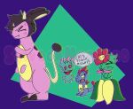  angry bandanna bellossom bovid bovine catfight cattle crocodile crocodilian crocodylid croconaw female female/female feral generation_2_pokemon ghost hi_res kerchief mammal miltank misdreavus nintendo pink_bandanna pink_kerchief pokemon pokemon_(species) reptile scalie spirit sylveonmostaza 