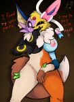  &lt;3 abominaceon all_nine_eeveelutions amputee anthro black_nose black_sclera blue_body body_horror breasts canid canine covering covering_self dialogue digital_media_(artwork) disability e-01 eevee eeveelution espeon female feral flareon fur fusion generation_1_pokemon generation_2_pokemon generation_4_pokemon generation_6_pokemon glaceon glowing glowing_eyes hi_res jolteon leafeon mammal nintendo nipples open_mouth pokemon pokemon_(species) purple_eyes ribbons simple_background smile solo sylveon text umbreon vaporeon white_body yellow_body yellow_fur 