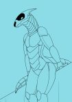  absurd_res anthro armor hi_res lizard looking_at_viewer looking_down machine male plate plate_armor reptile robot scalie sketch solo synth_(vader-san) therobd 