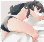  1girl ass azumi_(myameco) black_hair black_panties black_ribbon breasts closed_eyes fate/grand_order fate_(series) hair_ribbon ishtar_(fate) long_hair medium_breasts panties ribbon sleeping solo topless underwear 