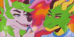  absurd_res canid canine canis derg_(character) dragon drugs duo frankie_snow hi_res male male/male mammal marijuana married piercing sharing smoking wolf zavlekat 