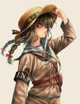  belt braid hat highres holster imperial_japanese_navy longmei_er_de_tuzi military military_uniform original sailor straw_hat uniform world_war_ii 