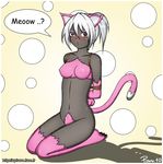  bdsm bondage cat_ears cat_tail catgirl dark_elf dark_skin drow elf fur gray_skin lua_zdycheva luatza piroro white_hair 