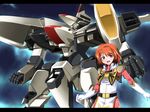  astelion gloves highres ibis_douglas kiriya_obu_gn md5_mismatch mecha orange_hair purple_eyes short_hair super_robot_wars uniform 