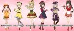  6+girls alternate_hairstyle apron bangs beret black_eyes black_footwear black_hair black_headwear black_skirt blonde_hair blouse blue_choker blue_eyes blunt_bangs boater_hat bobby_socks boots bow bowtie braid brown_dress brown_eyes brown_footwear brown_hair cake carpaccio_(girls_und_panzer) center_frills character_name cherry cherry_pie choker closed_mouth collar collared_dress collared_shirt cookie cropped_jacket cross-laced_footwear cup darjeeling_(girls_und_panzer) dessert dress earrings english_text food food-themed_clothes food-themed_earrings food-themed_hair_ornament food-themed_ornament fork frilled_collar frilled_cuffs frilled_skirt frilled_sleeves frills fruit fur-trimmed_footwear girls_und_panzer girls_und_panzer_senshadou_daisakusen! grape_hat_ornament grapes green_bow green_eyes green_ribbon green_socks grey_hair grey_pantyhose hair_ornament hair_over_shoulder hair_ribbon hair_scrunchie hair_up half-closed_eyes hand_on_hip hand_to_own_mouth hat hat_bow heel_up high-waist_skirt high_ponytail highres holding holding_cup holding_food holding_fork holding_fruit holding_plate holding_spoon jacket jewelry kadotani_anzu knee_boots lace-up_boots lemon_earrings lemon_print light_blush light_frown long_sleeves loose_socks mature_female melon miniskirt mother_and_daughter multiple_girls nishizumi_maho nishizumi_shiho official_alternate_costume official_art one_eye_closed open_mouth orange_footwear orange_hair_ornament orange_headwear orange_shirt pantyhose parted_bangs parted_lips petticoat pie pie_slice pink_background plaid plaid_skirt plaid_vest plate pleated_skirt print_pantyhose pudding puffy_shorts purple_headwear purple_shirt purple_shorts red_bow red_bowtie red_dress red_footwear red_headwear red_jacket red_scrunchie ribbon ring roller_skates sash scrunchie shirt shoes short_dress short_hair short_sleeves shorts skates skirt smile socks spoon standing standing_on_one_leg star_(symbol) straight_hair teacup tilted_headwear translated twin_braids twintails v-neck valentine vest waist_apron waitress watermark white_sash white_shirt white_socks yellow_bow yellow_shirt yellow_skirt yellow_vest 