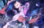  ab-ten building commentary_request energy_ball from_below legs_apart looking_back mewtwo night no_humans outdoors parted_lips pokemon pokemon_(creature) shibuya_(tokyo) solo standing 