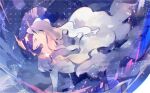  ab-ten alolan_ninetales closed_mouth commentary_request from_side grey_fur looking_at_viewer no_humans pokemon pokemon_(creature) purple_eyes sideways_glance solo standing 
