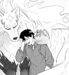 campfire_cooking_in_another_world_with_my_absurd_skill canid canine canis dora-chan dragon fel_(fenrir) feral goo_creature group hi_res human male mammal master mukoda_tsuyoshi pet size_difference sui_(slime) white33758768 wolf 