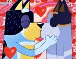  &lt;3 anthro bandit_heeler bluey_(series) brother brothers canid canine canis domestic_dog duo eyes_closed holding_head incest_(lore) kiss_on_lips kissing male male/male mammal sibling 
