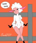  absurd_res anthro asdfmovie beep_beep_i&#039;m_a_sheep bovid caprine clothing crock2121 crossed_legs digital_media_(artwork) droopy_(series) english_text female hi_res leggy_lamb legwear mammal meme metro-goldwyn-mayer sheep sheep_wrecked solo text thigh_highs 