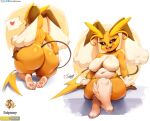  2023 absurd_res anthro big_breasts big_butt breasts butt female fusion generation_1_pokemon generation_4_pokemon hi_res huge_butt hybrid lopunny nintendo pokemon pokemon_(species) raichu raipunny short_stack slightly_chubby solo thick_thighs viejillox wide_hips 