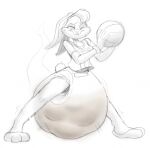  anthro basketball bodily_fluids diaper feces female hi_res krinklymay lagomorph leporid lola_bunny looney_tunes mammal messy_diaper one_eye_closed rabbit scat soiling solo stink_lines sweat warner_brothers 