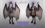  anthro bat bat_girl claws english_text fantasy female front_view hi_res horror_(theme) humanoid mammal mane model_sheet pinup pose rear_view text thepimpartist wings 
