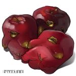  1:1 anthro apple areola band1tnsfw big_areola big_butt big_nipples butt digital_drawing_(artwork) digital_media_(artwork) elemental_creature female flora_fauna food food_creature fruit group hi_res lips living_fruit markings mole_(marking) nipples plant portrait simple_background thick_lips thick_thighs trio white_background 