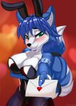  2023 absurd_res anthro artist_name big_tail breasts bunny_costume canid canine cleavage clothed clothing costume digital_media_(artwork) envelope fake_ears fake_rabbit_ears female fox hi_res holding_object krystal mammal nintendo solo star_fox tail up1ter 