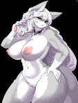  3:4 absurd_res alternate_version_at_source anthro areola big_breasts breasts canid canine canis female fur hair hi_res looking_at_viewer mammal nipples nude solo taphris white_body white_fur wolf 