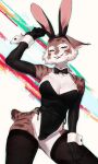  2023 anthro bow_tie bunny_costume clothing costume fake_ears fake_rabbit_ears felid feline female hi_res kollerss lynx mammal solo zeha 