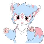  1:1 anthro blue_body blue_fur blue_tail blue_tail_tuft blue_tuft blush blush_lines chano domestic_cat felid feline felis female fur humanoid looking_at_viewer mammal multicolored_body multicolored_fur multicolored_tuft open_mouth patterned_fur pawpads pink_body pink_eyes pink_fur pink_inner_ear pink_pawpads pink_paws pink_tail pink_tail_tip pink_tail_tuft pink_tuft solo tail tuft white_body white_chest white_chest_tuft white_fur white_inner_ear white_neck white_neck_tuft white_tuft 