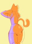  anthro backsack balls big_butt bottomwear bulge butt clothing domestic_cat felid feline felis fluffy fluffy_tail genitals hi_res hotpants male mammal oopsitsnolansfw rear_view shorts small_waist solo solo_focus solo_in_panel tail thick_thighs undressing wide_hips 