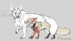  absurd_res arctic_fox banarder big_ears blush canid canine digital_media_(artwork) duo english_text eyewear fennec feral flirting fluffy fox fur glasses hi_res intersex intersex/male kitsunebi male mammal sketch smug text white_body white_fur 