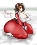  absurd_res anthro big_breasts big_butt breasts butt canid canine christmas clothing costume ear_piercing ear_ring eyebrow_piercing facial_piercing felid female fox fur hair hi_res highlights_(coloring) holidays huge_breasts huge_butt hybrid hyena mammal mariah_carey merry_christmas_(mariah_carey_album) mistletoe multicolored_hair nose_piercing orange_body orange_fur pantherine piercing plant ring_piercing santa_costume simple_background smile snagletooth snow solo_focus spotted_hyena stripes tail tan_body tan_fur thirsty_(thirstydraws) thirstydraws tiger 