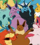  ambiguous_gender artist_name belly big_belly black_body blue_body blue_eyes blue_inner_ear brown_body brown_fur closed_smile cuddling eevee eeveelution espeon eyes_closed feral flareon fur generation_1_pokemon generation_2_pokemon generation_4_pokemon generation_6_pokemon glaceon glistening glistening_eyes group head_tuft hi_res huge_belly jolteon leafeon mouth_closed nintendo orange_body orange_fur pink_body pink_fur pokemon pokemon_(species) purple_body purple_eyes purple_fur roobin sylveon tuft umbreon yellow_body yellow_fur 