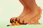  2017 ambiguous_gender anthro black_nose brown_claws brown_eyes brown_pawpads claws closed_smile digitigrade duo faceless_ambiguous faceless_character fur glistening glistening_eyes inner_ear_fluff lying micro mouth_closed nude on_front orange_body orange_fur pawpads roobin side_view signature simple_background solo_focus tan_body tan_fur tuft white_inner_ear_fluff yellow_inner_ear 