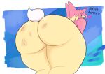  absurd_res anthro audino blush butt butt_slap female generation_5_pokemon hi_res nintendo pokemon pokemon_(species) presenting remi_(goopyarts) slap solo spank_marks spanking text thick_thighs 