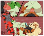  abs absurd_res all_fours anal anal_penetration anthro arcanine balls black_body blush duo eyes_closed first_person_view generation_1_pokemon generation_7_pokemon generation_9_pokemon genitals green_body hand_on_butt hi_res holding_object incineroar male male/male male_penetrated male_penetrating male_penetrating_male male_pov nintendo nipples oral oral_penetration pecs penetration penile penile_penetration penis penis_in_ass pokemon pokemon_(species) pokemorph red_body sex sprigatito suki262 